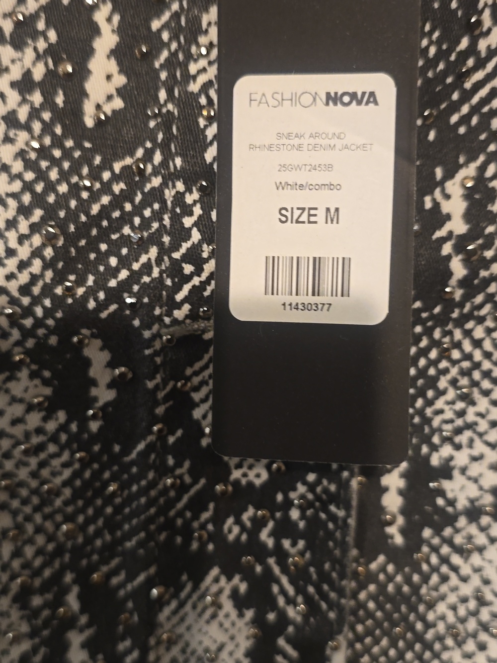 Fashion Nova Womens Rhinestone Snake-Print Jeans Set - Picture 7 of 7